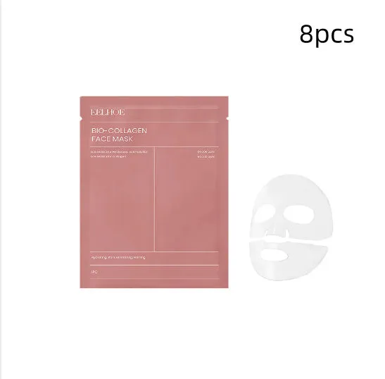 Collagen facial mask gel sheet top and bottom sections 21.5x12cm and 21.5x7.5cm with hyaluronic acid aloe and lemon extract
