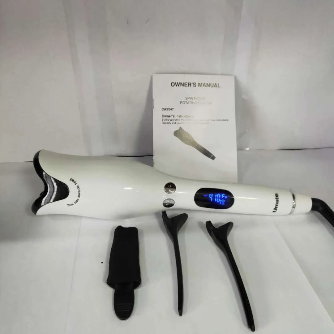 Rose Curler LCD display ceramic curling wand with adjustable temperature 80-210°C in black