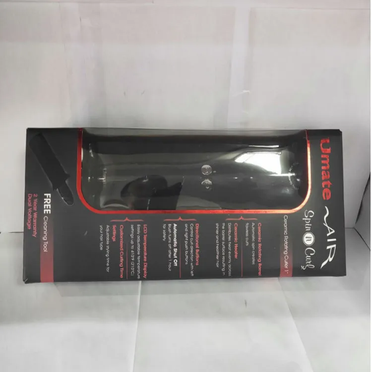 Rose Curler LCD display ceramic curling wand with adjustable temperature 80-210°C in black