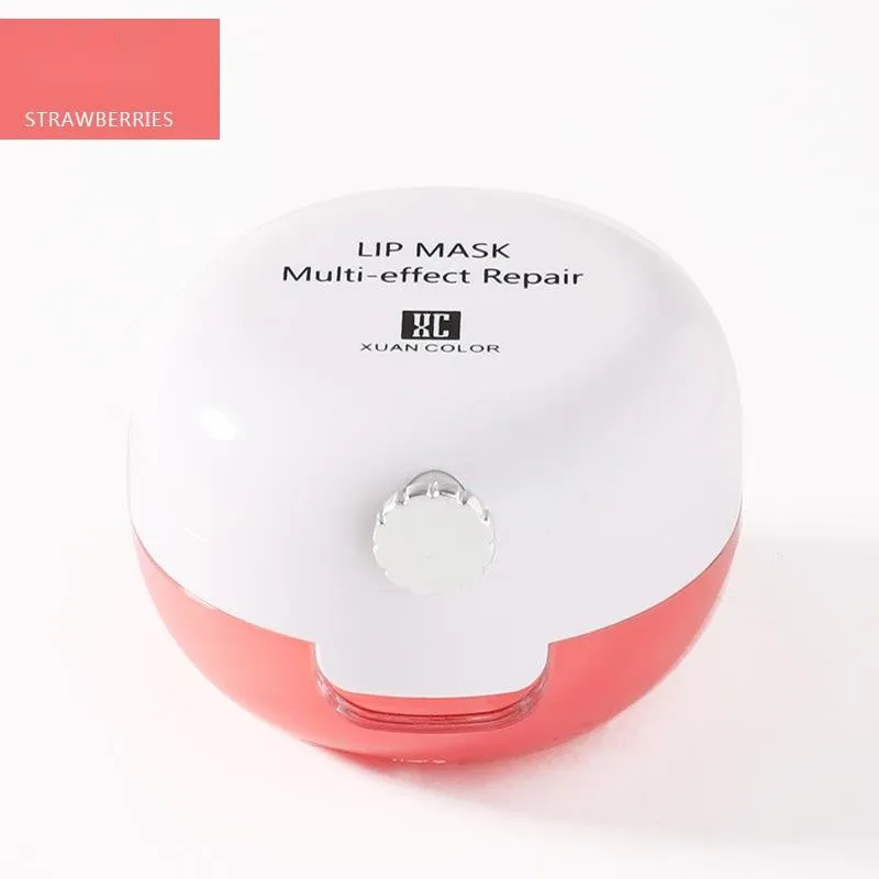 Lip sleeping mask in strawberry flavour with grape seed oil, 13g pot