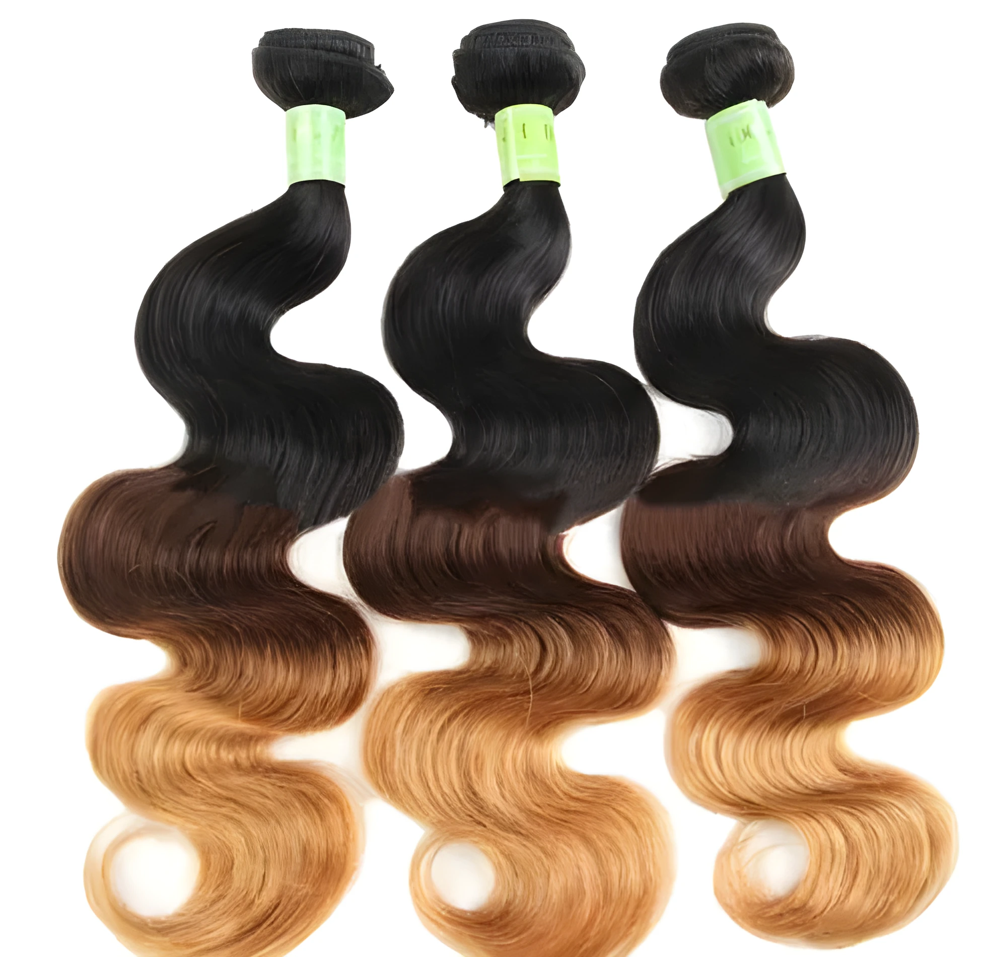 Xuchang natural body wave T1b27 ombre hair curtain bundle in 12 to 28 inch lengths
