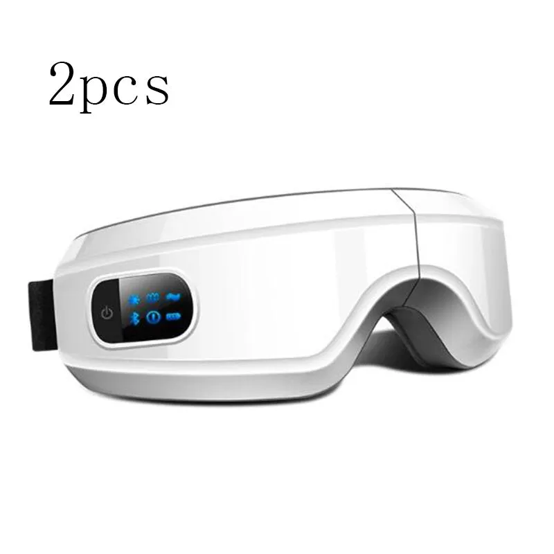 3D 4D rechargeable eye massager with Bluetooth, black colour, foldable design, LCD screen