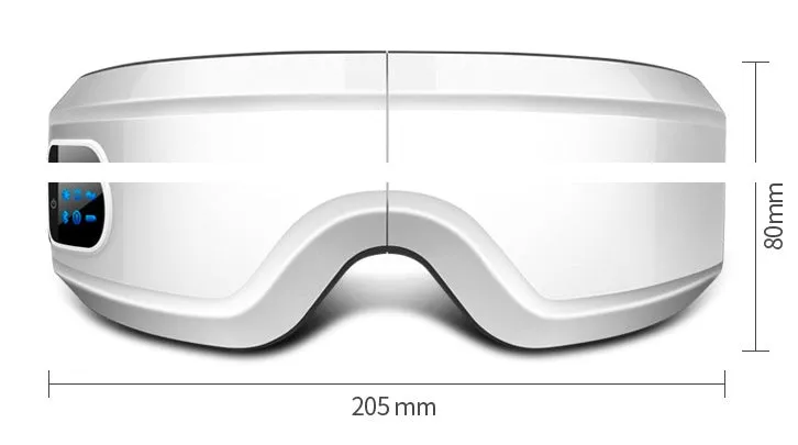 3D 4D rechargeable eye massager with Bluetooth, black colour, foldable design, LCD screen