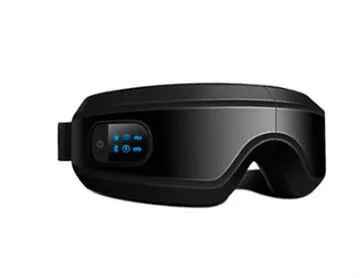 3D 4D rechargeable eye massager with Bluetooth, black colour, foldable design, LCD screen