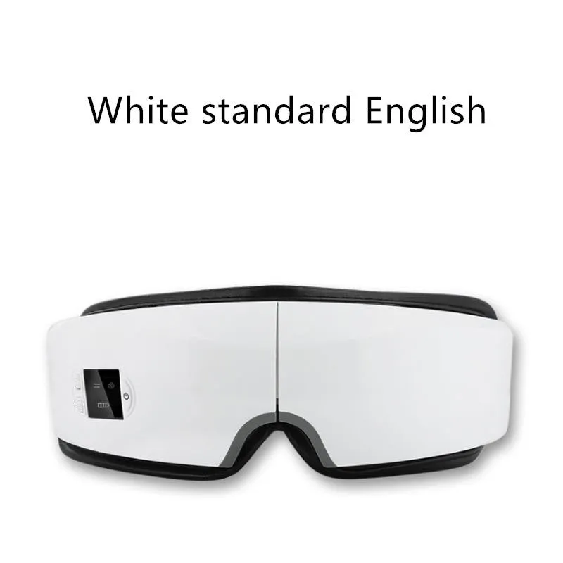 3D 4D rechargeable eye massager with Bluetooth, black colour, foldable design, LCD screen
