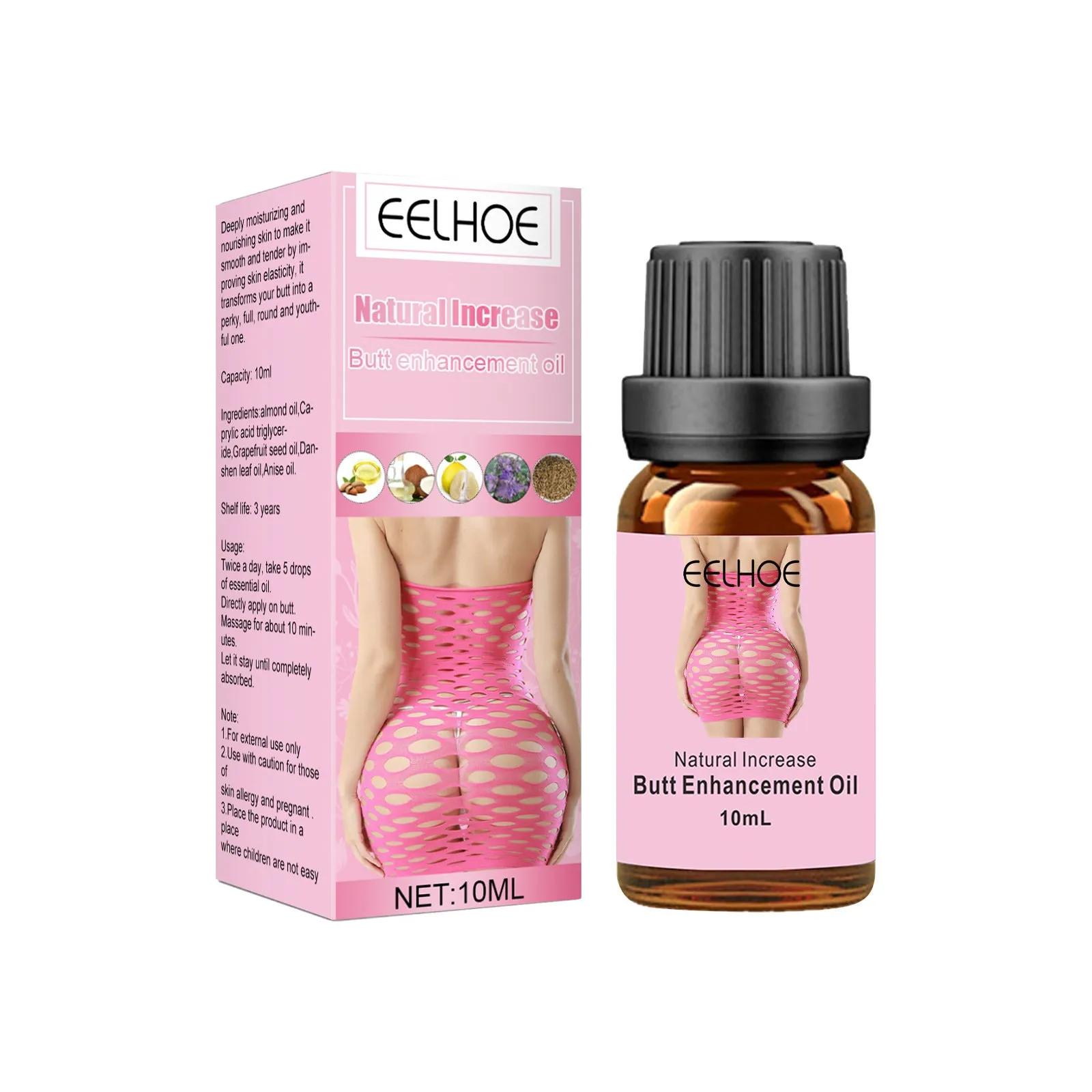 10ml body shaping essential oil bottle with plant-based formula for firming skin