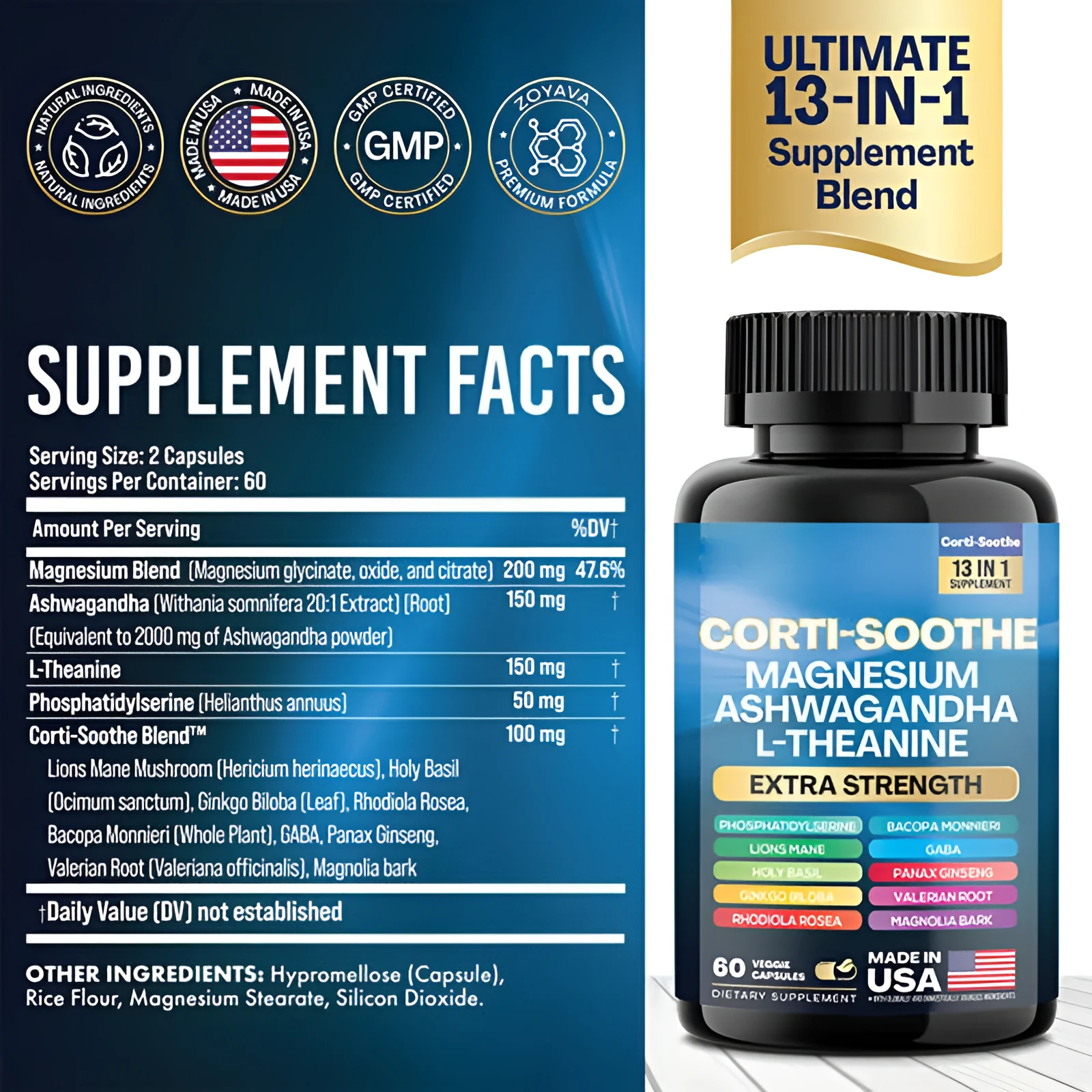 Bottle of South African Drunken Eggplant magnesium capsules containing 60 capsules.