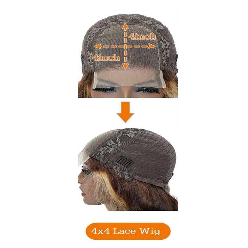 Real human hair front lace wig P4 27 piano colour fully hand-woven for ladies