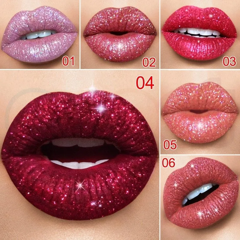 Symphony shiny matte metal lip gloss lipstick 4mL in shade 01 style with silver tube and black cap