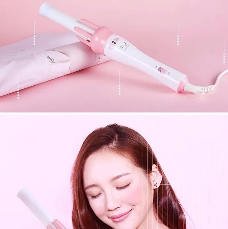 Rotating curling iron with tourmaline ceramic barrel 21-30mm automatic rotation wet dry hair