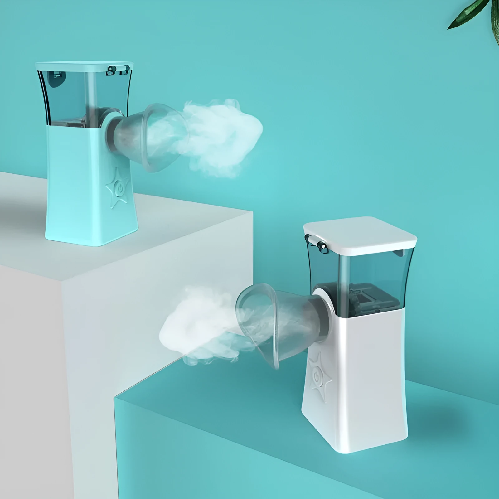 Portable USB nano mist face steamer with 2-in-1 eye and face function in white