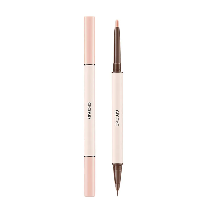 Double-headed silkworm eyeliner pen with stereoscopic star eyes design in pearlescent finish