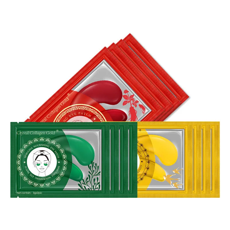 Crystal Collagen gold eye mask sheet in packaging for brightening skin around eyes