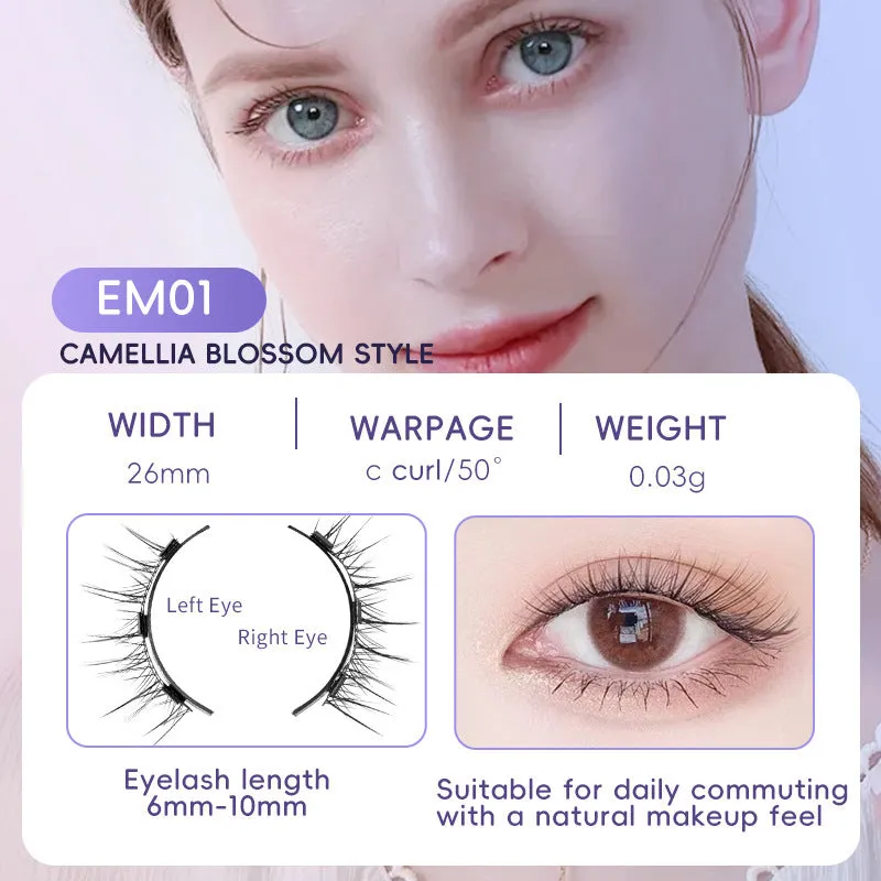 Natural magnetic suction false eyelashes soft mink hair daily wear one pair pink white clip