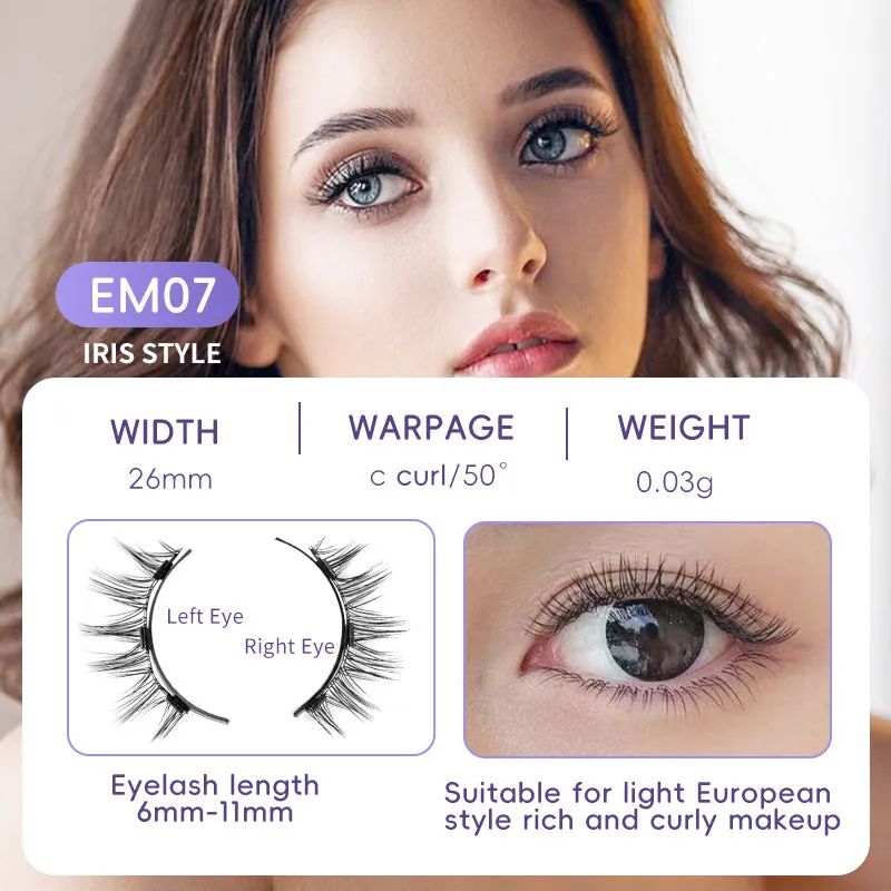 Natural magnetic suction false eyelashes soft mink hair daily wear one pair pink white clip
