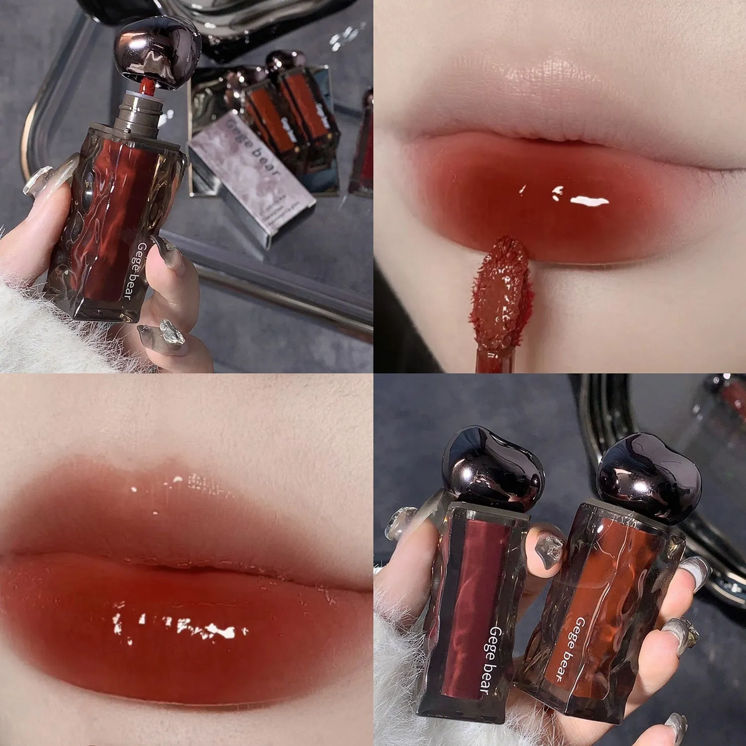 Glacier Lava Lip Lacquer tube with mirror in one of seven colour options