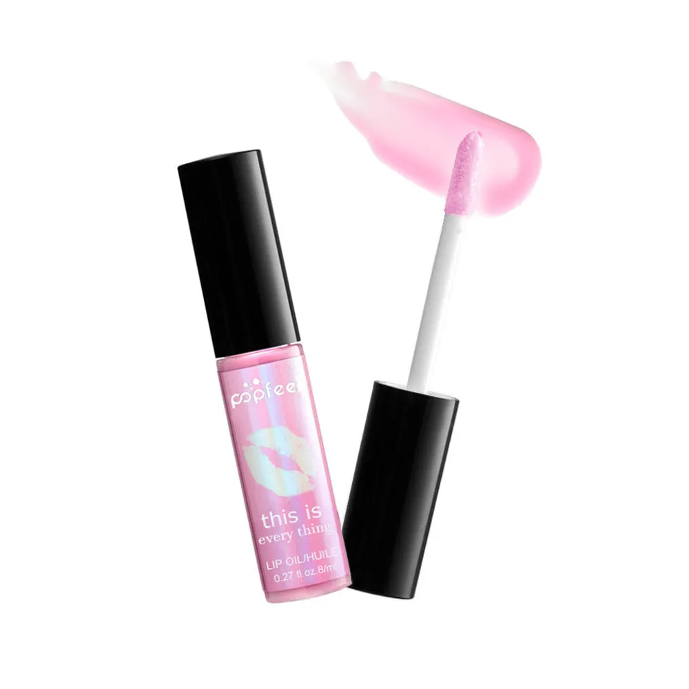 Transparent lip gloss in four colours light blue navy blue pink rose red with multivitamins nourishing formula