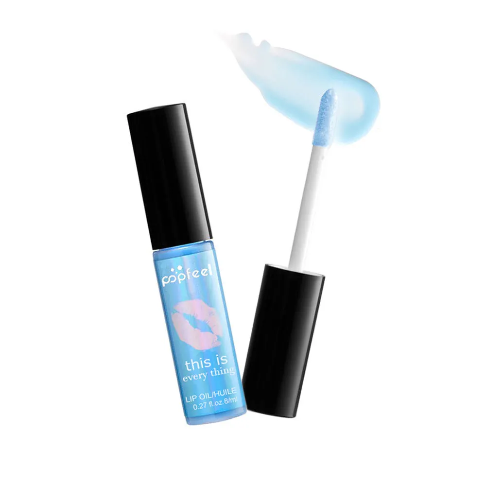 Transparent lip gloss in four colours light blue navy blue pink rose red with multivitamins nourishing formula
