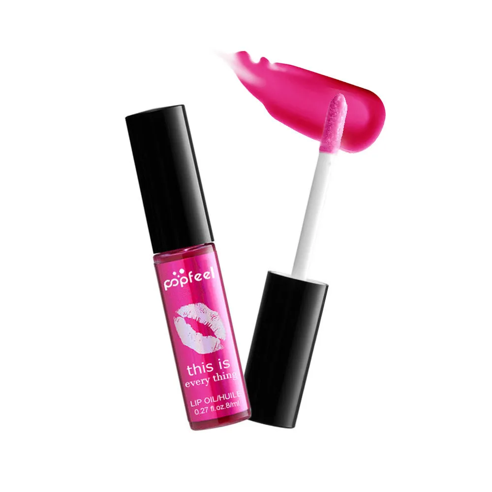 Transparent lip gloss in four colours light blue navy blue pink rose red with multivitamins nourishing formula