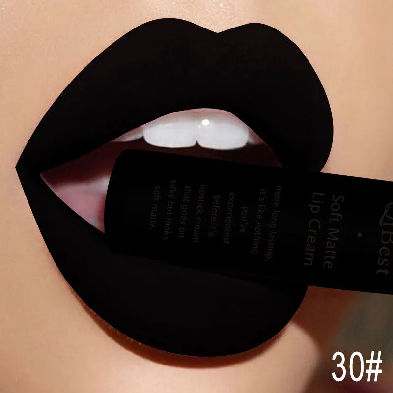 Qibest matte lipstick in a tube with colour label 20g