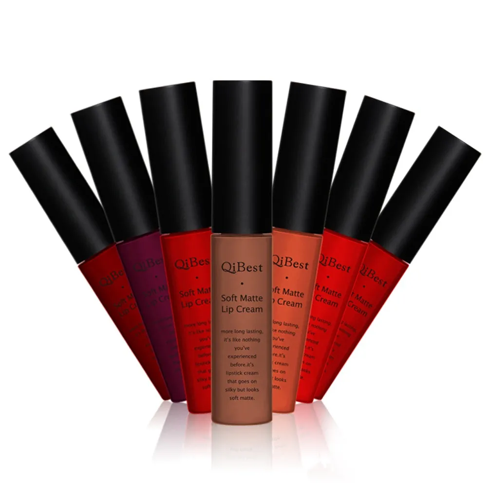 Qibest matte lipstick in a tube with colour label 20g