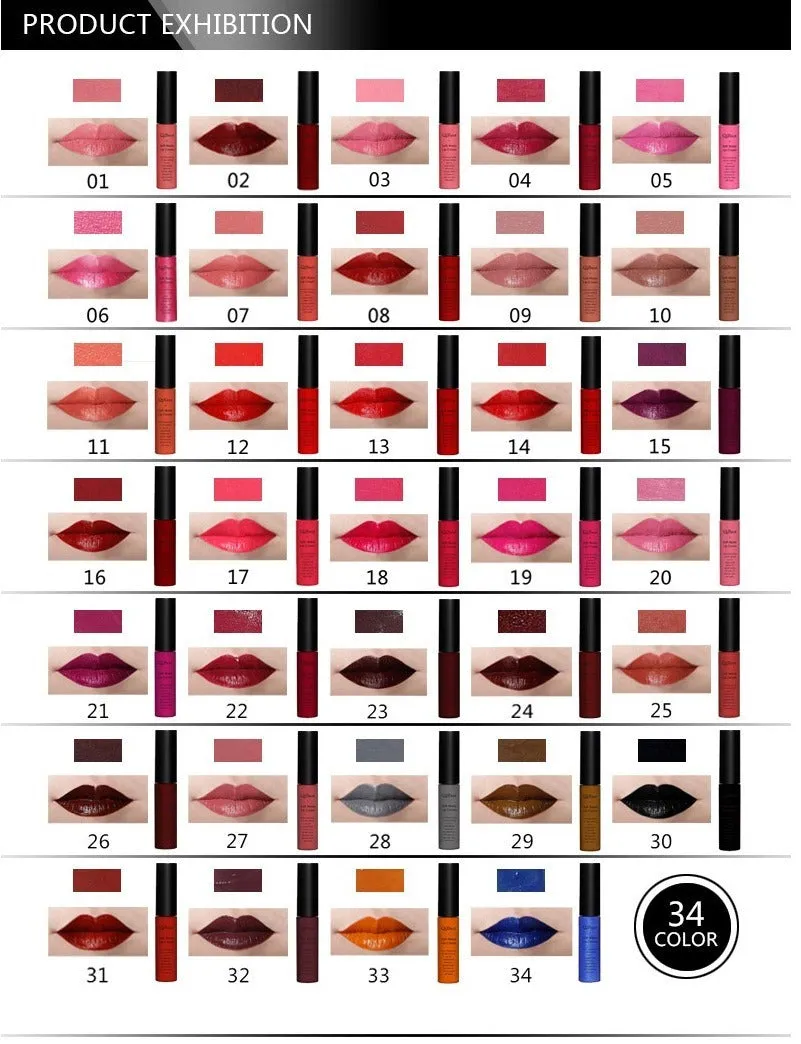 Qibest matte lipstick in a tube with colour label 20g