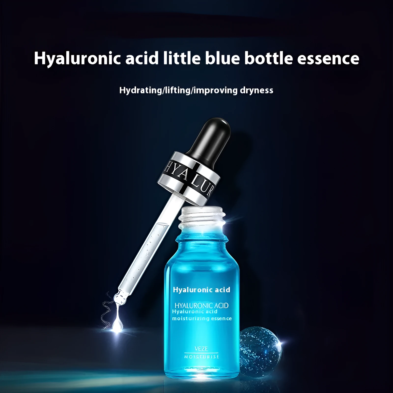 Hyaluronic acid facial essence 15ml bottle with hydrating serum for universal skin types