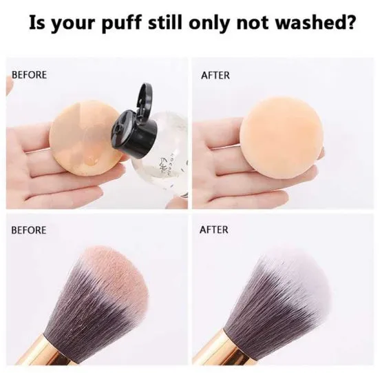 50ml makeup brush cleaning liquid in a compact 9x3x3cm bottle