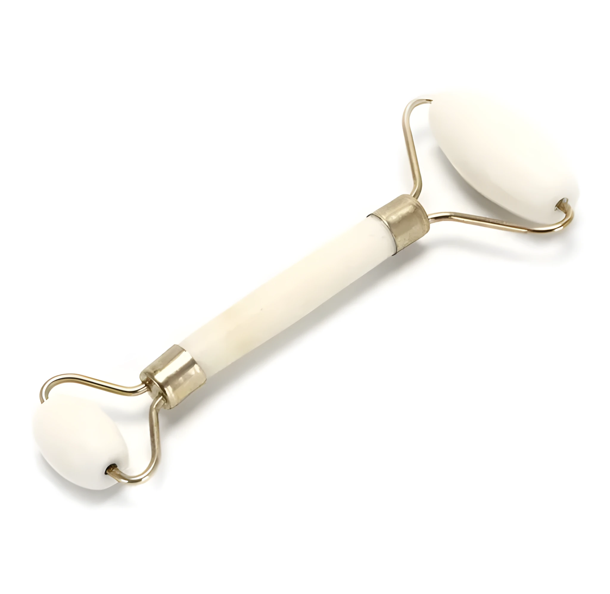 Portable natural jade facial massage roller with single roller head for anti-wrinkle and slimming care.