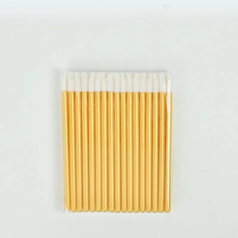 Disposable lip brush stick with flocking head and polypropylene handle in multiple colours