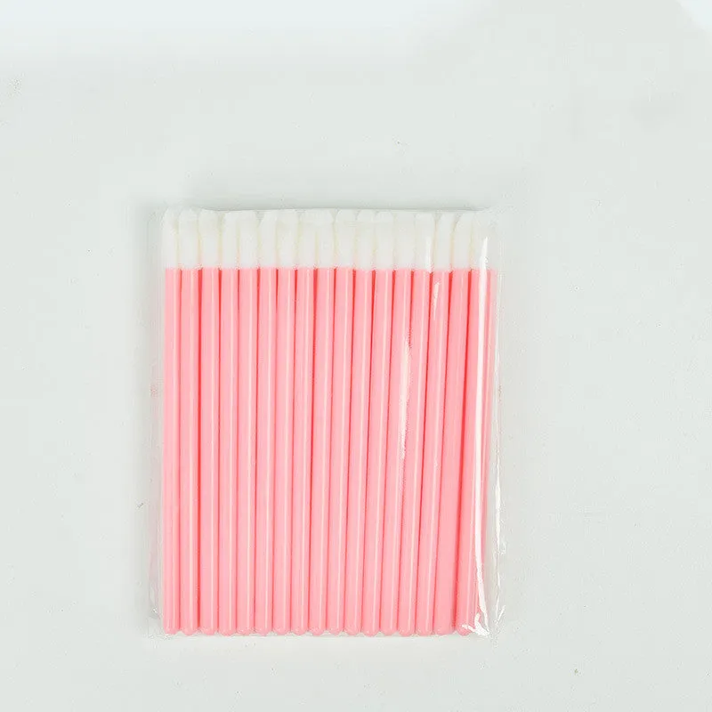 Disposable lip brush stick with flocking head and polypropylene handle in multiple colours