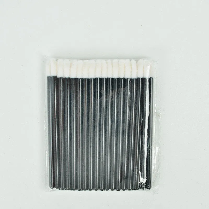 Disposable lip brush stick with flocking head and polypropylene handle in multiple colours