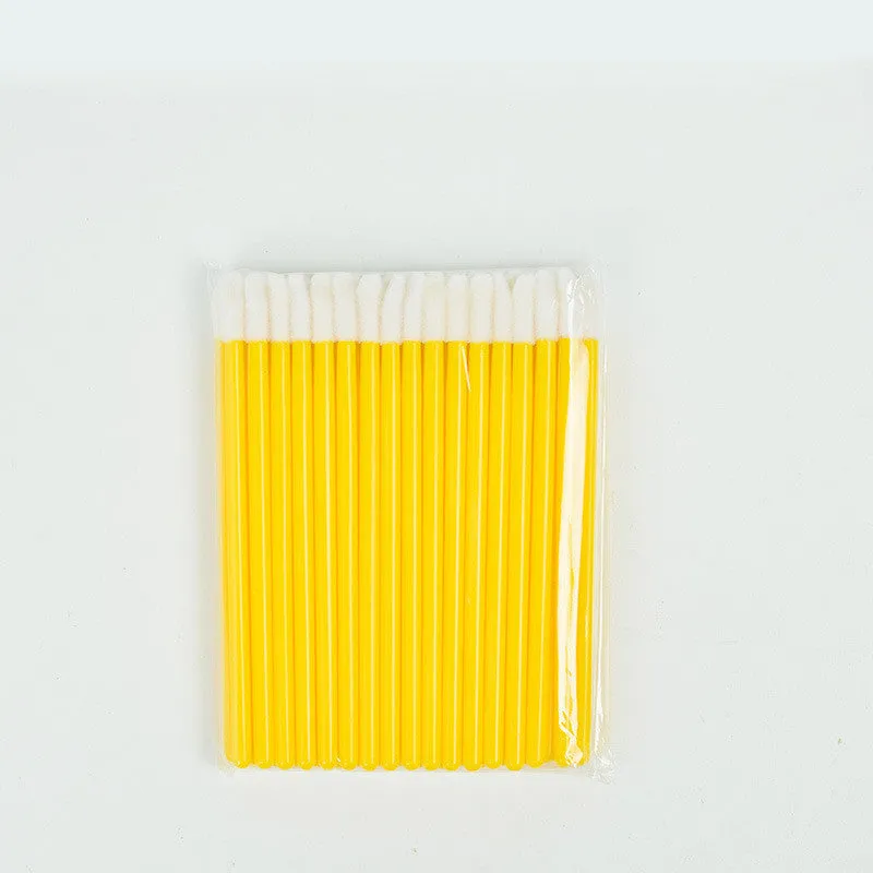 Disposable lip brush stick with flocking head and polypropylene handle in multiple colours