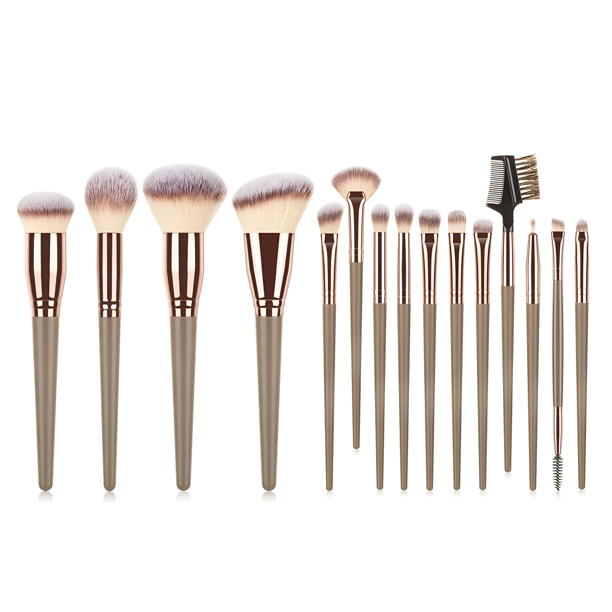 15-piece man-made fibre makeup brush set including eye shadow brush in black colour option
