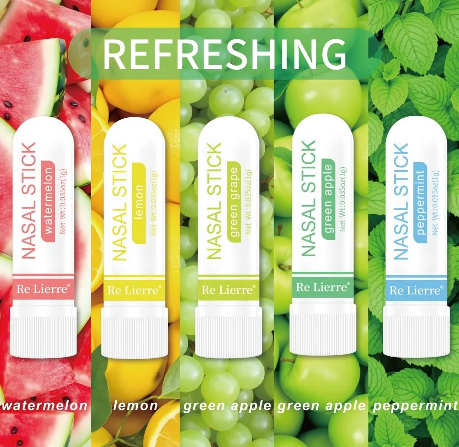Re Lierre 5-in-1 Nasal Energy Bar white plastic inhaler stick with cap for breathing support