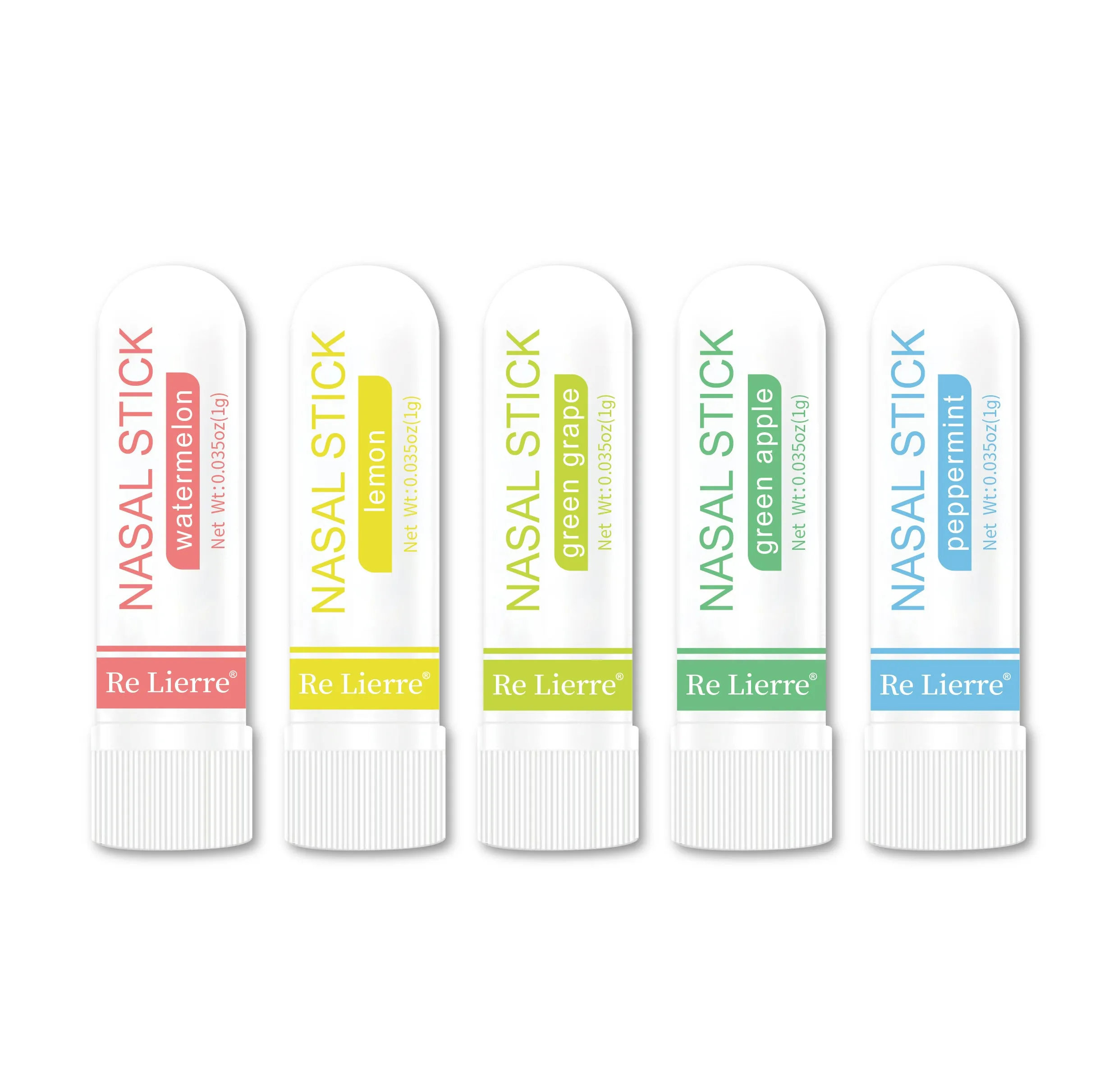 Re Lierre 5-in-1 Nasal Energy Bar white plastic inhaler stick with cap for breathing support