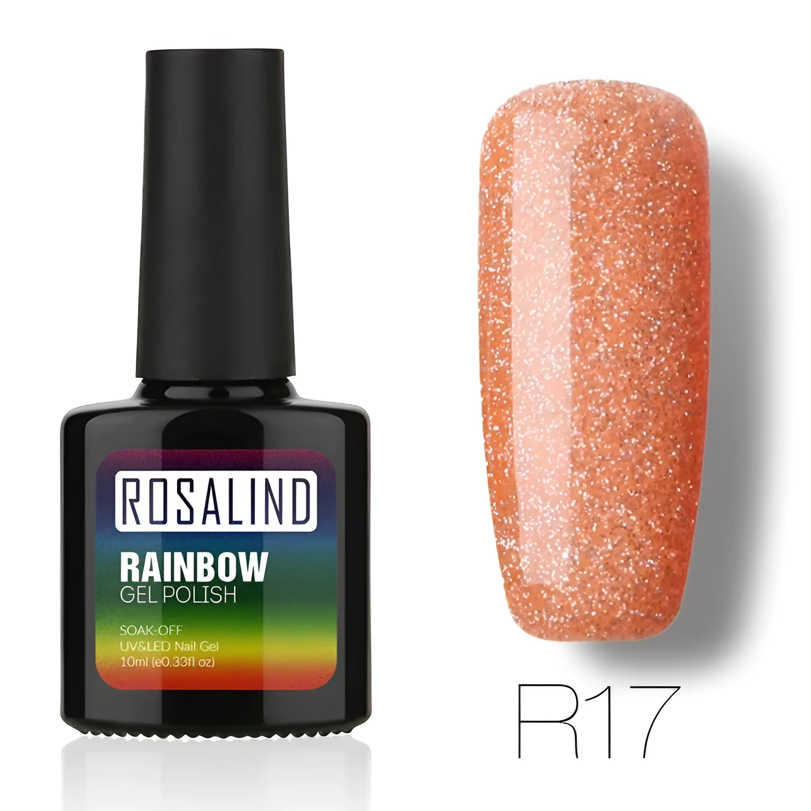ROSALIND phototherapy gel nail polish RBR series 7.5ml bottle with colour swatches