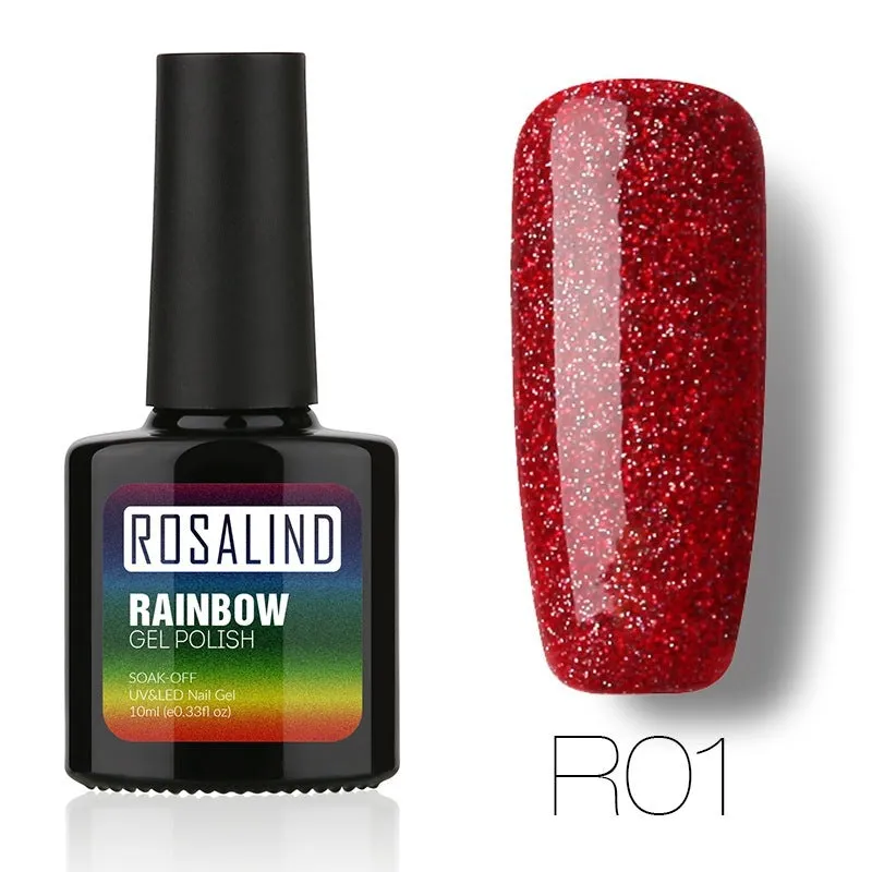 ROSALIND phototherapy gel nail polish RBR series 7.5ml bottle with colour swatches