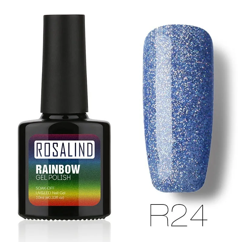 ROSALIND phototherapy gel nail polish RBR series 7.5ml bottle with colour swatches