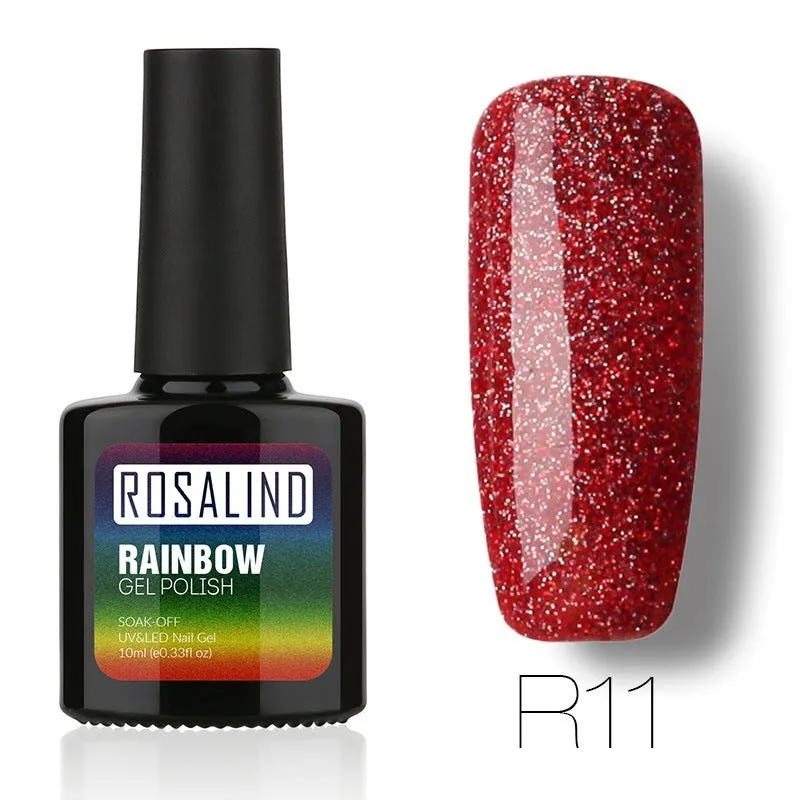 ROSALIND phototherapy gel nail polish RBR series 7.5ml bottle with colour swatches