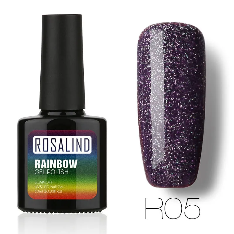 ROSALIND phototherapy gel nail polish RBR series 7.5ml bottle with colour swatches