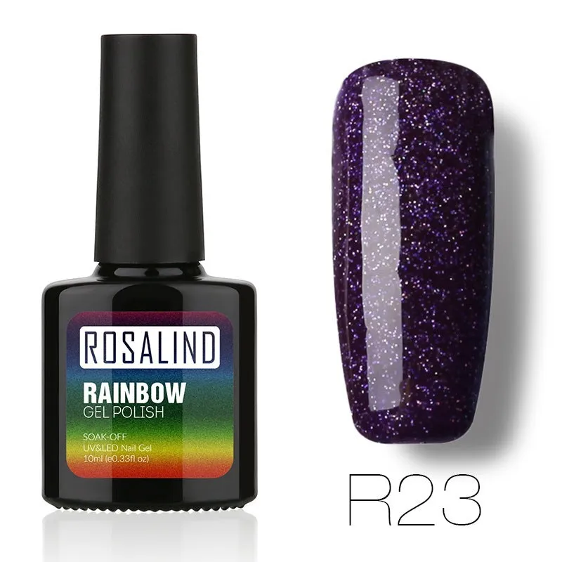 ROSALIND phototherapy gel nail polish RBR series 7.5ml bottle with colour swatches