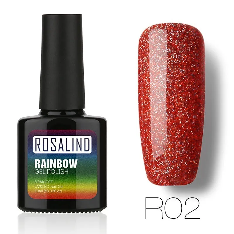 ROSALIND phototherapy gel nail polish RBR series 7.5ml bottle with colour swatches