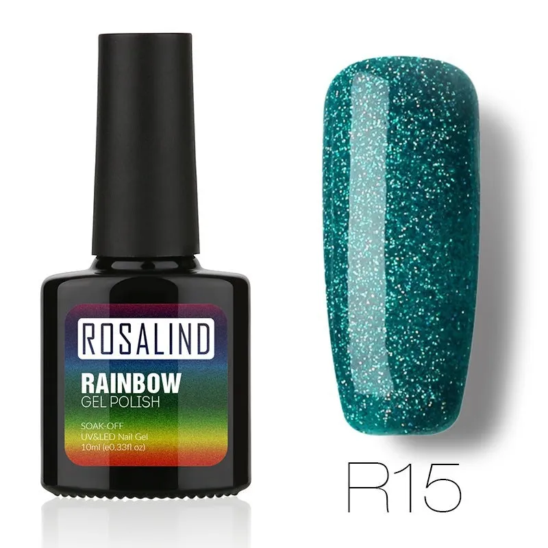 ROSALIND phototherapy gel nail polish RBR series 7.5ml bottle with colour swatches