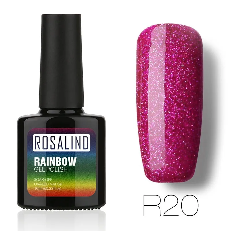 ROSALIND phototherapy gel nail polish RBR series 7.5ml bottle with colour swatches