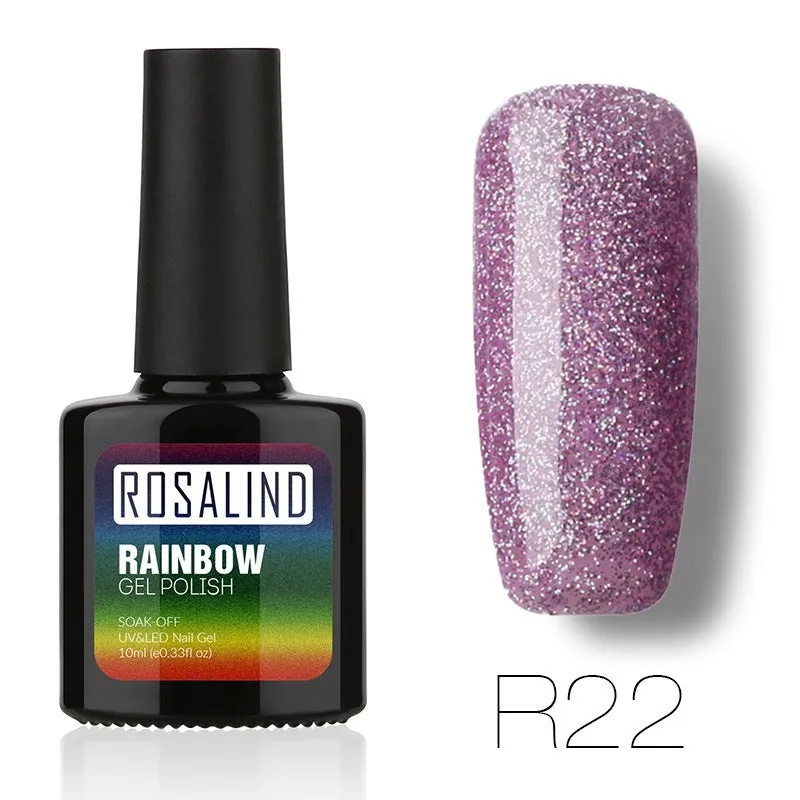 ROSALIND phototherapy gel nail polish RBR series 7.5ml bottle with colour swatches