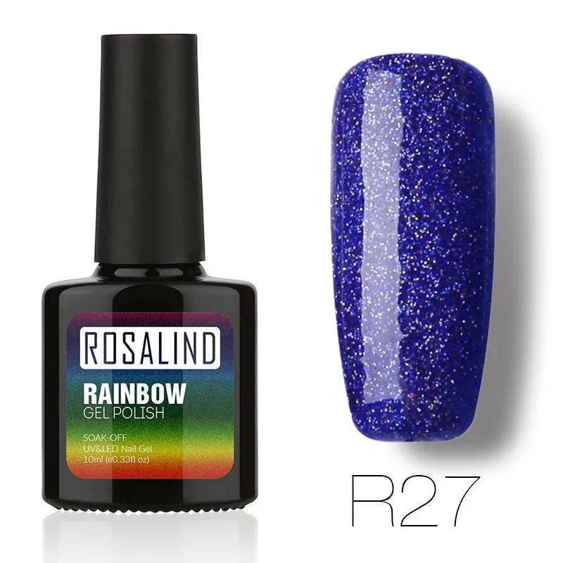 ROSALIND phototherapy gel nail polish RBR series 7.5ml bottle with colour swatches