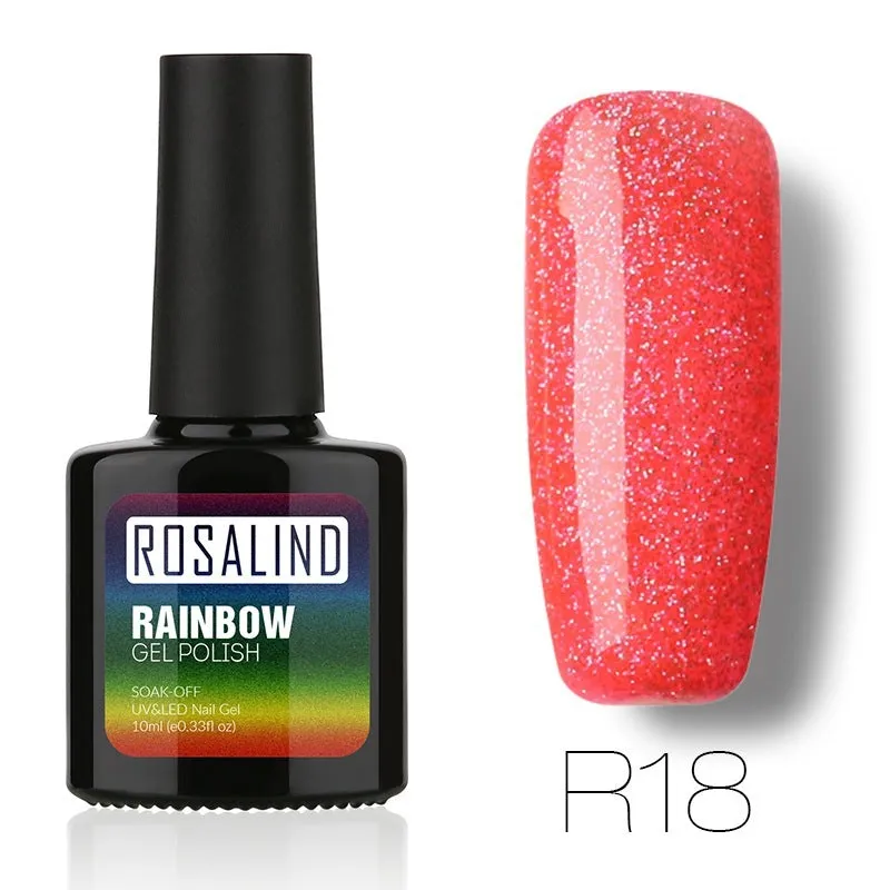 ROSALIND phototherapy gel nail polish RBR series 7.5ml bottle with colour swatches
