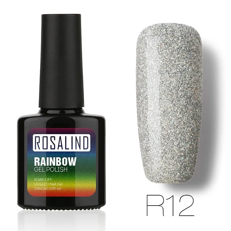 ROSALIND phototherapy gel nail polish RBR series 7.5ml bottle with colour swatches