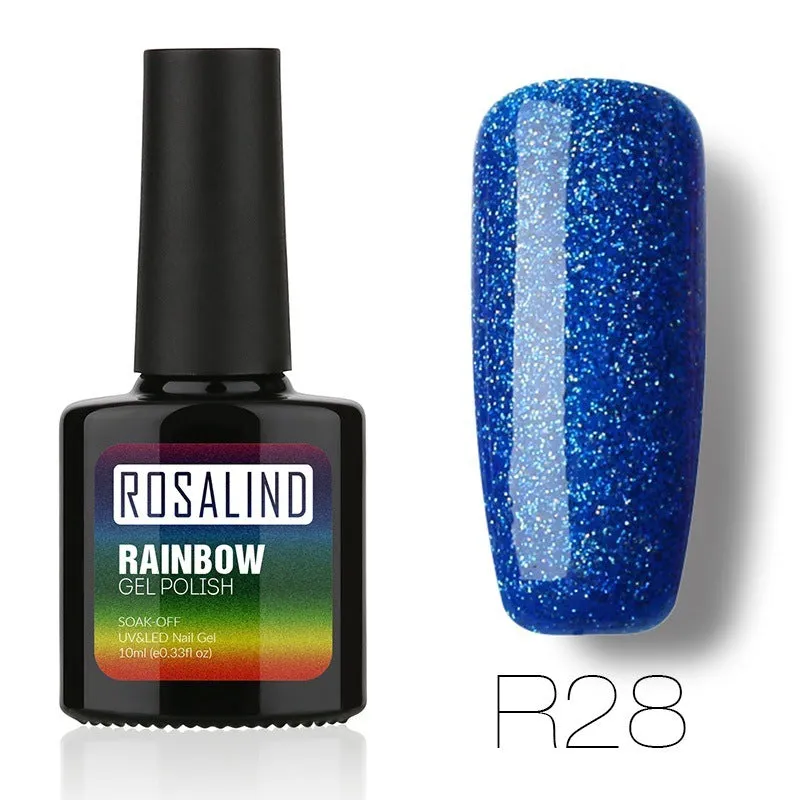 ROSALIND phototherapy gel nail polish RBR series 7.5ml bottle with colour swatches